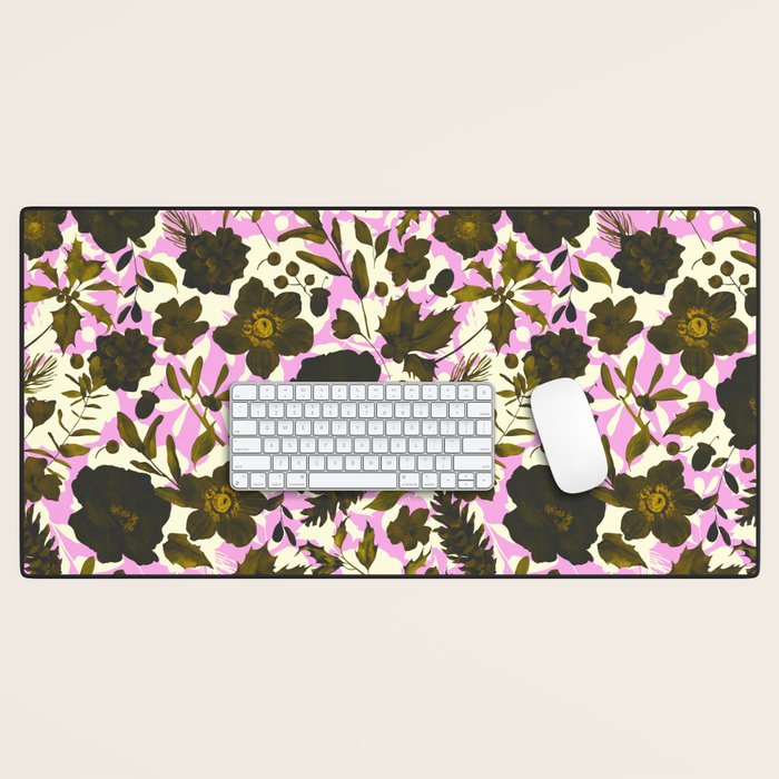 Illuminated garden silhouette Desk Mat Gallery Image 1