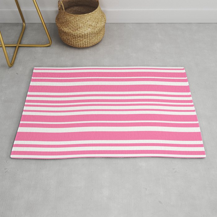 Classic Stripes XXXIII - 90s Barbie Pink Rug Gallery Image 1