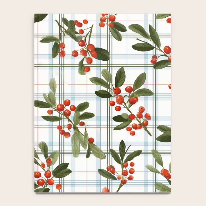 Festive Berries on Tartan Notebook Gallery Image 4