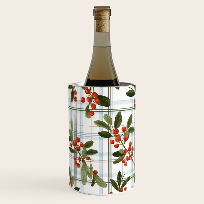 Festive Berries on Tartan Wine Chiller Gallery Image 3
