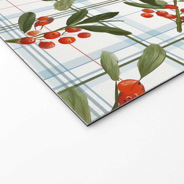 Festive Berries on Tartan Welcome Mat Gallery Image 2