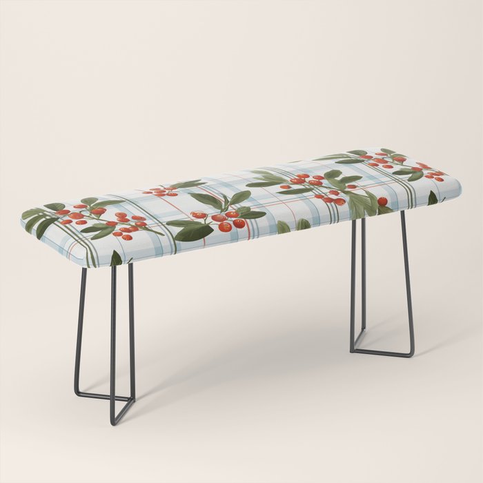 Festive Berries on Tartan Bench Gallery Image 1