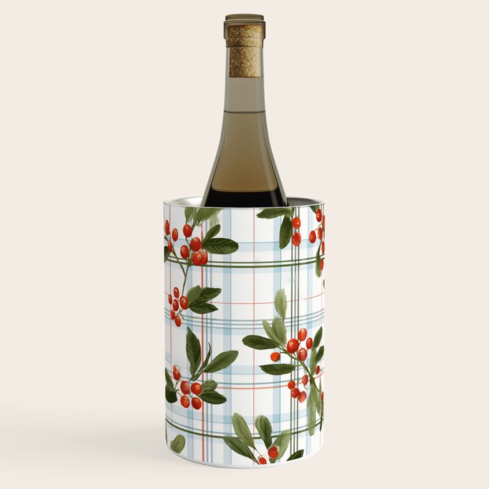 Festive Berries on Tartan Wine Chiller Gallery Image 1
