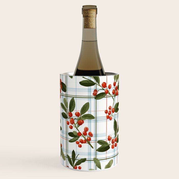 Festive Berries on Tartan Wine Chiller Gallery Image 2