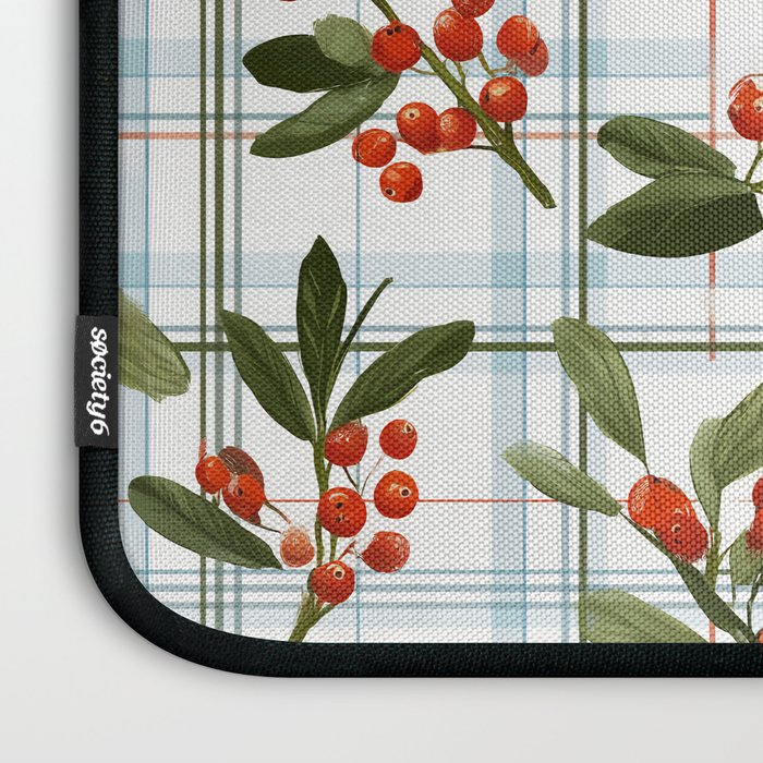 Festive Berries on Tartan Laptop Sleeve Gallery Image 3