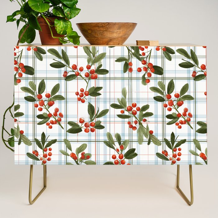 Festive Berries on Tartan Credenza Gallery Image 1