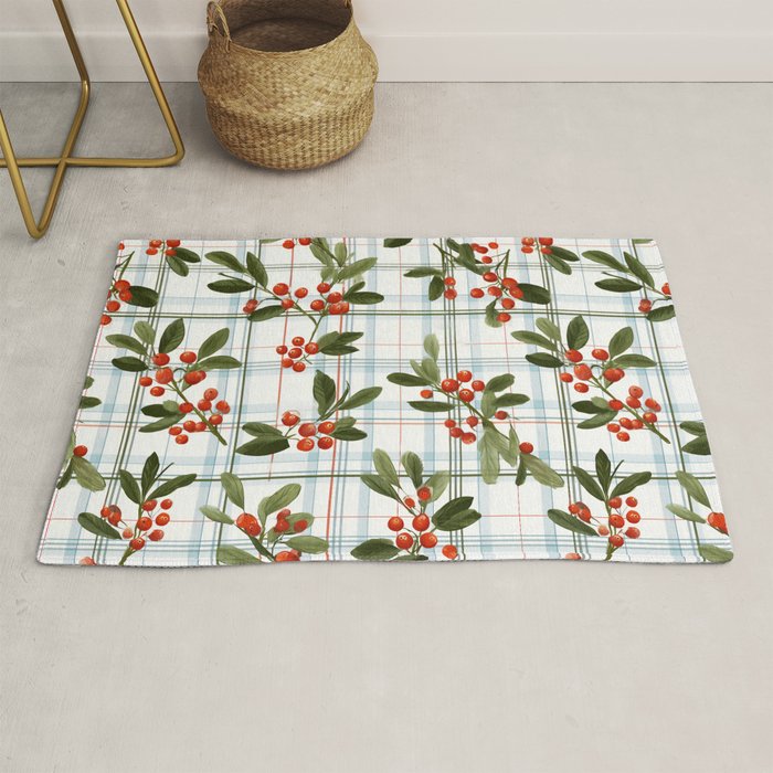 Festive Berries on Tartan Rug Gallery Image 1