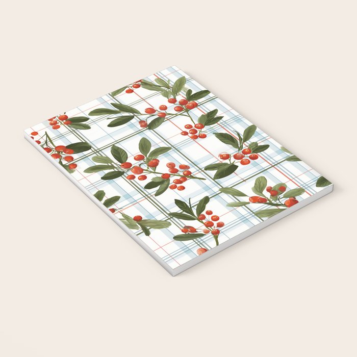 Festive Berries on Tartan Notebook Gallery Image 3