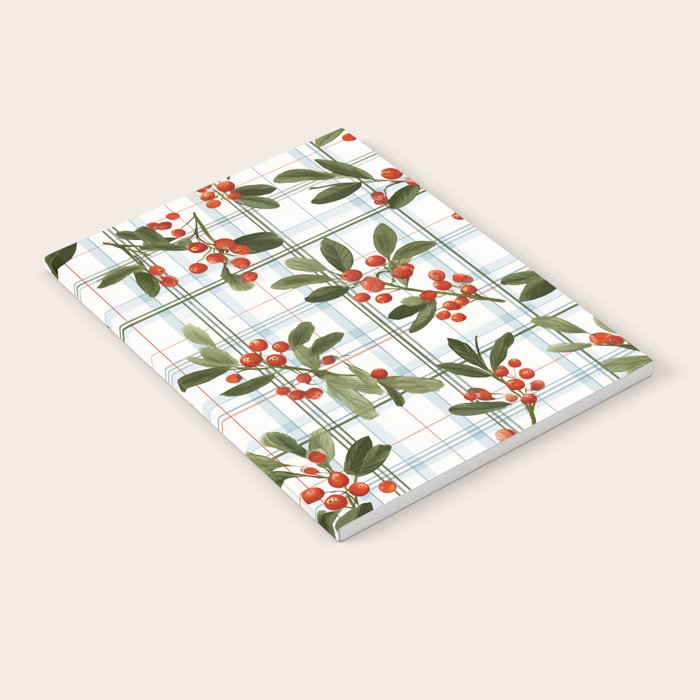 Festive Berries on Tartan Notebook Gallery Image 2