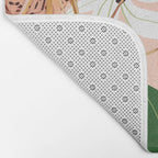 Tiger Lillies, Tropical Blush Botanical Illustration, Polka Dots Nature Vibrant Floral Jungle Bath Mat Gallery Image 2