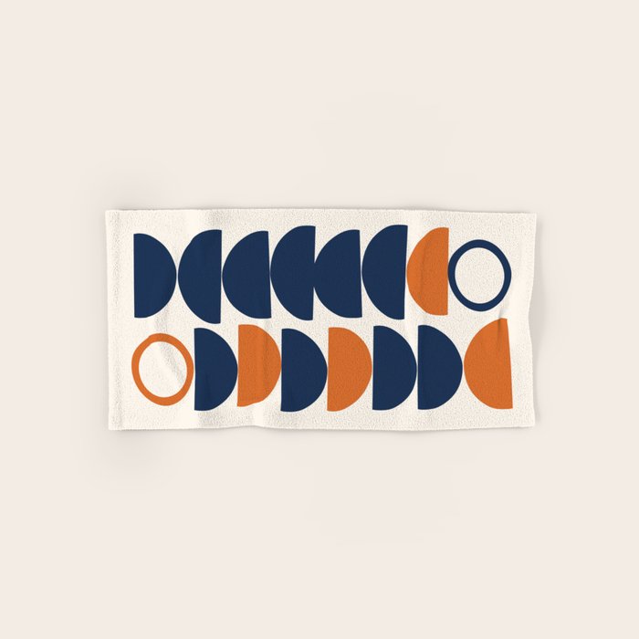 Abstract Shapes 19 in Orange and Navy Blue Bath Towel Gallery Image 1