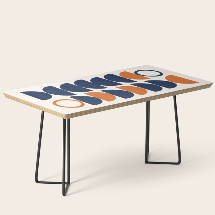 Abstract Shapes 19 in Orange and Navy Blue Coffee Table Gallery Image 1