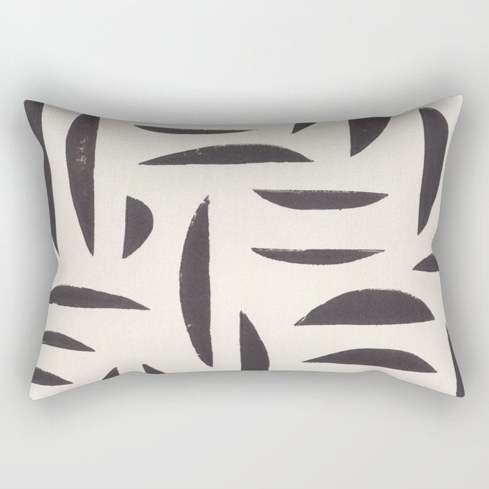 Linocut Abstract #4 Rectangular Pillow Gallery Image 2