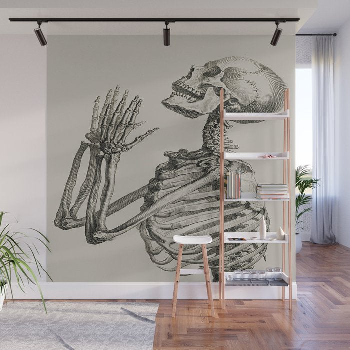 William Cheselden, Osteographia (The Anatomy of Bones), London, 1733 Praying Skeleton Wall Mural Gallery Image 1
