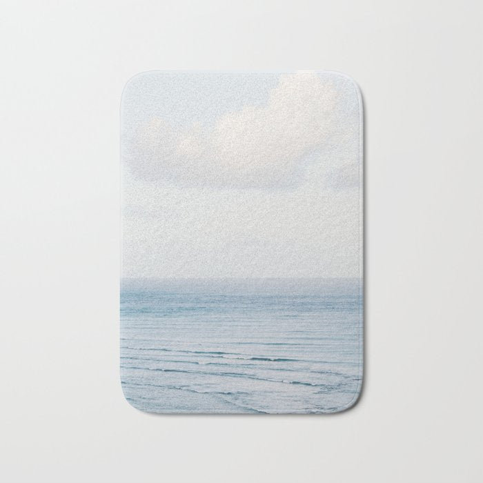Pale Blue Sea - Ocean, Nature Photography Bath Mat Gallery Image 1