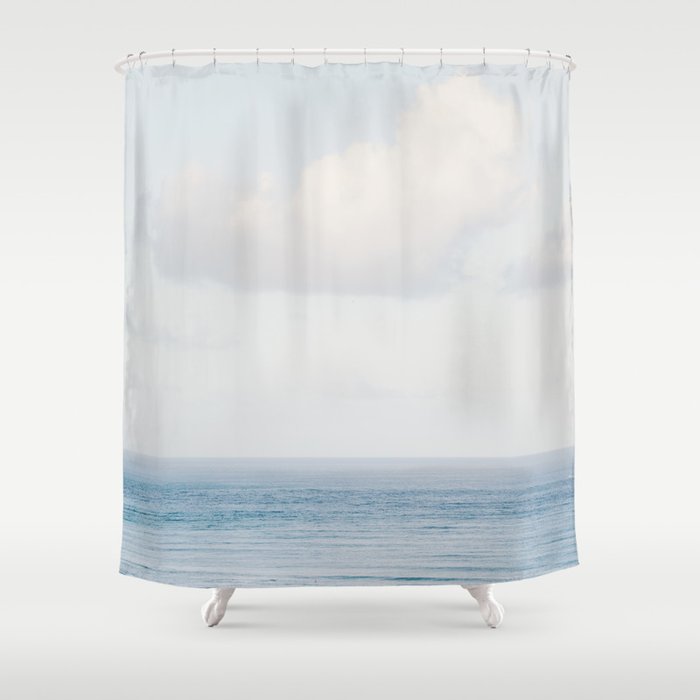 Pale Blue Sea - Ocean, Nature Photography Shower Curtain Gallery Image 1