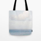 Pale Blue Sea - Ocean, Nature Photography Tote Bag Gallery Image 1