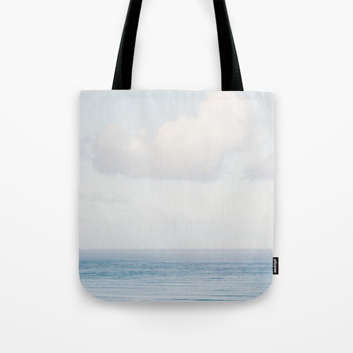 Pale Blue Sea - Ocean, Nature Photography Tote Bag Gallery Image 1