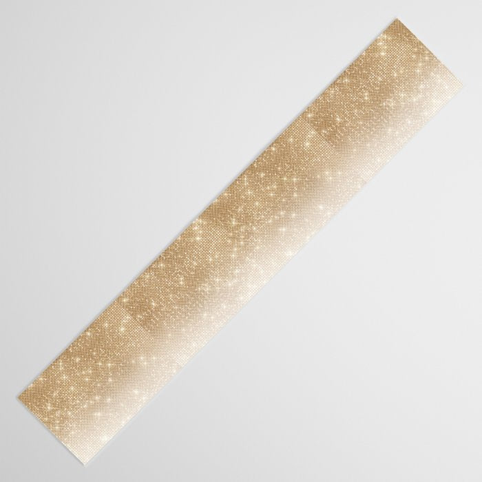 Glamorous Gold Glitter Sequin Ombre Gradient Table Runner Gallery Image 3