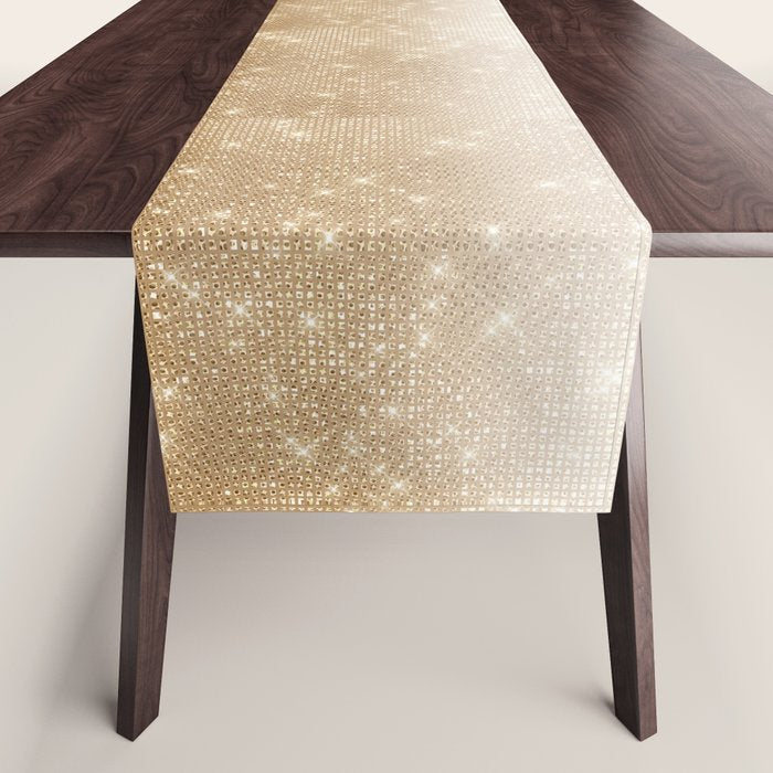 Glamorous Gold Glitter Sequin Ombre Gradient Table Runner Gallery Image 1
