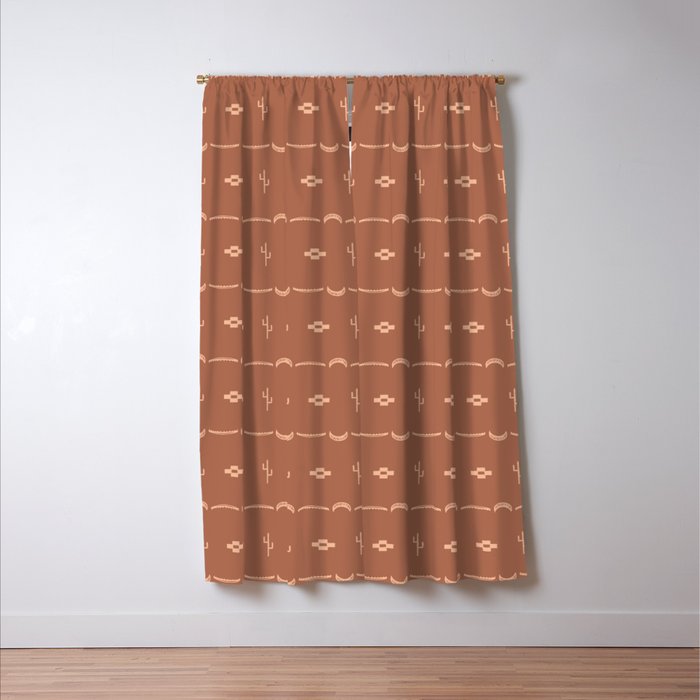 Adobe Cactus Pattern Window Curtain Gallery Image 3