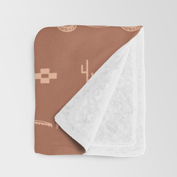 Adobe Cactus Pattern Throw Blanket Gallery Image 3