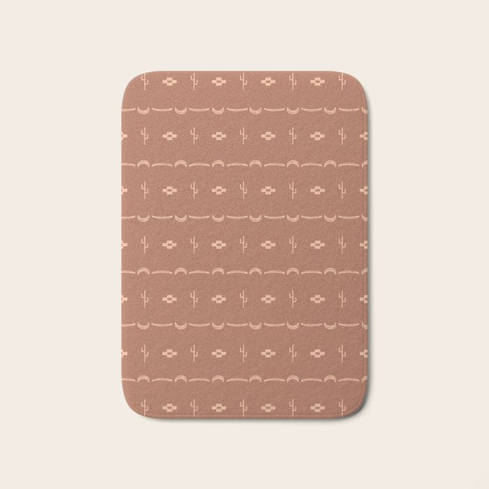 Adobe Cactus Pattern Bath Mat Gallery Image 1