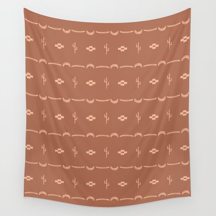 Adobe Cactus Pattern Wall Tapestry Gallery Image 1