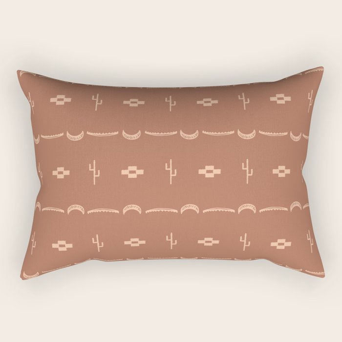 Adobe Cactus Pattern Rectangular Pillow Gallery Image 1