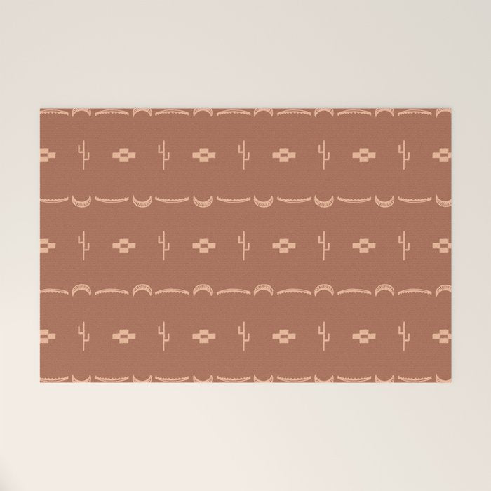 Adobe Cactus Pattern Welcome Mat Gallery Image 1