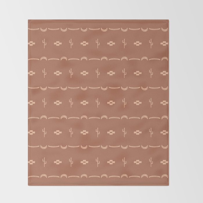 Adobe Cactus Pattern Throw Blanket Gallery Image 2