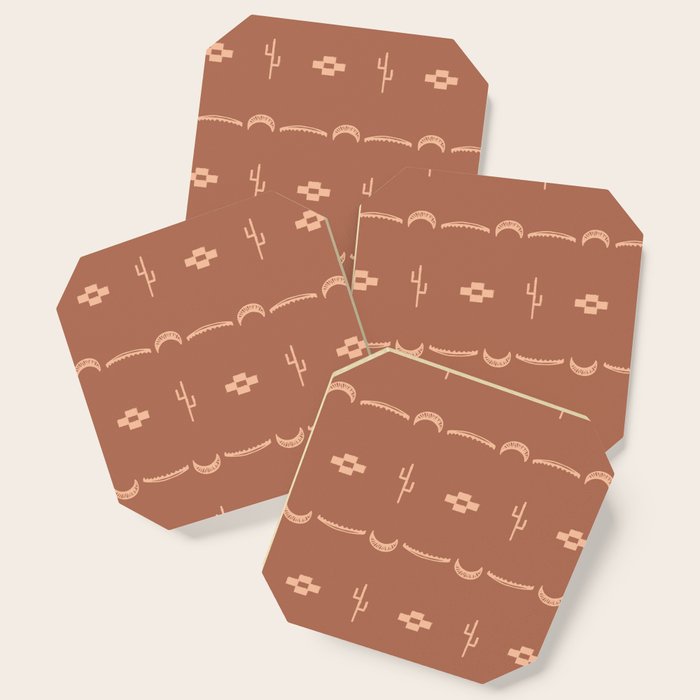 Adobe Cactus Pattern Coaster Gallery Image 1