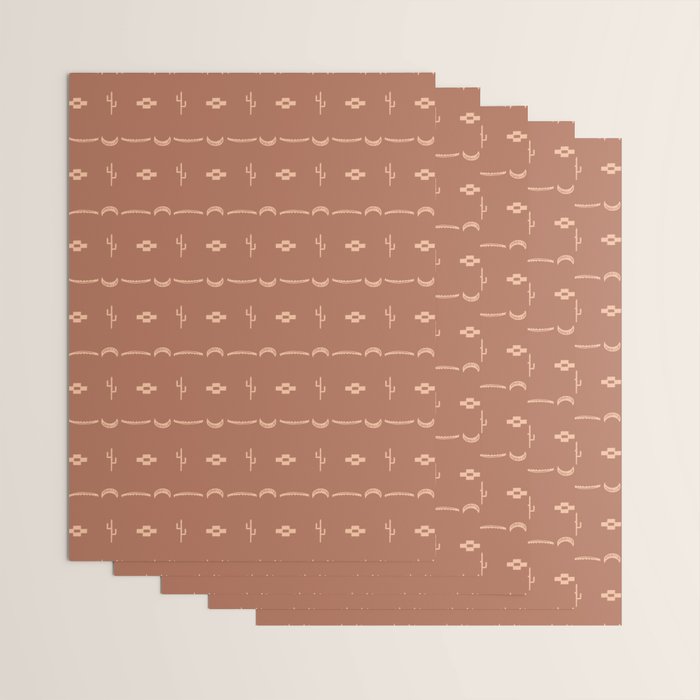 Adobe Cactus Pattern Wrapping Paper Gallery Image 3