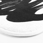 Swirl Black & White Minimalist Abstract Mid century Ink Art Dark Brush Strokes Bath Mat Gallery Image 3
