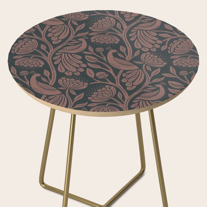 Peacock Dreams - Black & Terracotta Side Table Gallery Image 2