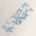 Vintage blue white bohemian elegant floral Yoga Mat Gallery Image 1