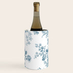 Vintage blue white bohemian elegant floral Wine Chiller Gallery Image 2