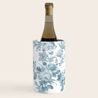 Vintage blue white bohemian elegant floral Wine Chiller Gallery Image 1