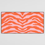 Zebra Wild Animal Print Orange and Pink Desk Mat Gallery Image 3