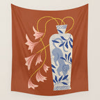 Lilies And Porcelain Cat Vase Wall Tapestry Gallery Image 4