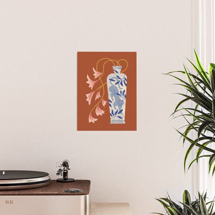 Lilies And Porcelain Cat Vase Poster Gallery Image 2