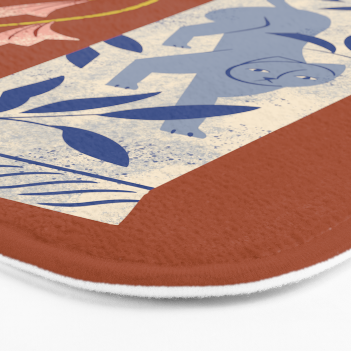 Lilies And Porcelain Cat Vase Bath Mat Gallery Image 3