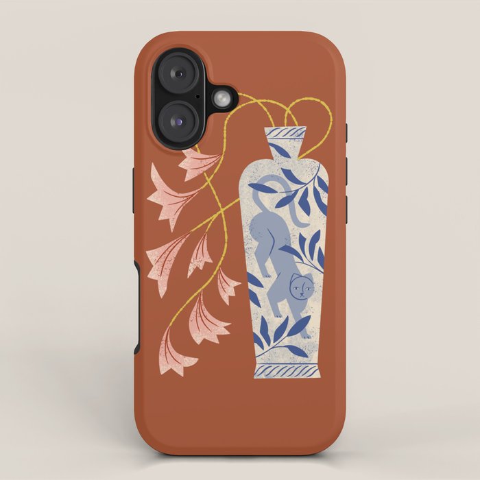 Lilies And Porcelain Cat Vase iPhone Case Gallery Image 1