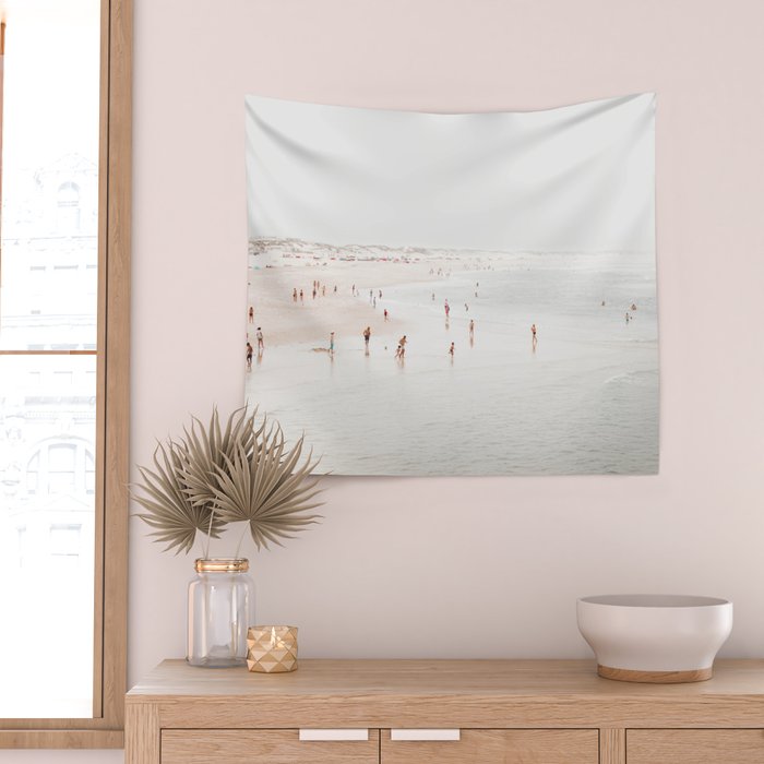 At The Beach (two) - minimal beach series - ocean sea photography by Ingrid Beddoes Wall Tapestry Gallery Image 2