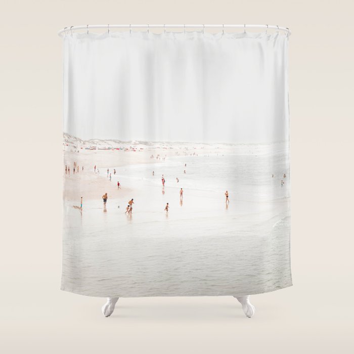 At The Beach (two) - minimal beach series - ocean sea photography by Ingrid Beddoes Shower Curtain Gallery Image 1