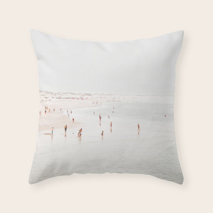 At The Beach (two) - minimal beach series - ocean sea photography by Ingrid Beddoes Throw Pillow Gallery Image 6