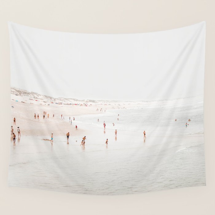 At The Beach (two) - minimal beach series - ocean sea photography by Ingrid Beddoes Wall Tapestry Gallery Image 4
