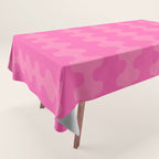 Wavy Stripes Ogee A-Go-Go Pop Pattern in Double Pink Tablecloth Gallery Image 1