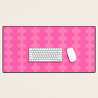 Wavy Stripes Ogee A-Go-Go Pop Pattern in Double Pink Desk Mat Gallery Image 1