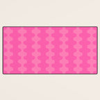 Wavy Stripes Ogee A-Go-Go Pop Pattern in Double Pink Desk Mat Gallery Image 3